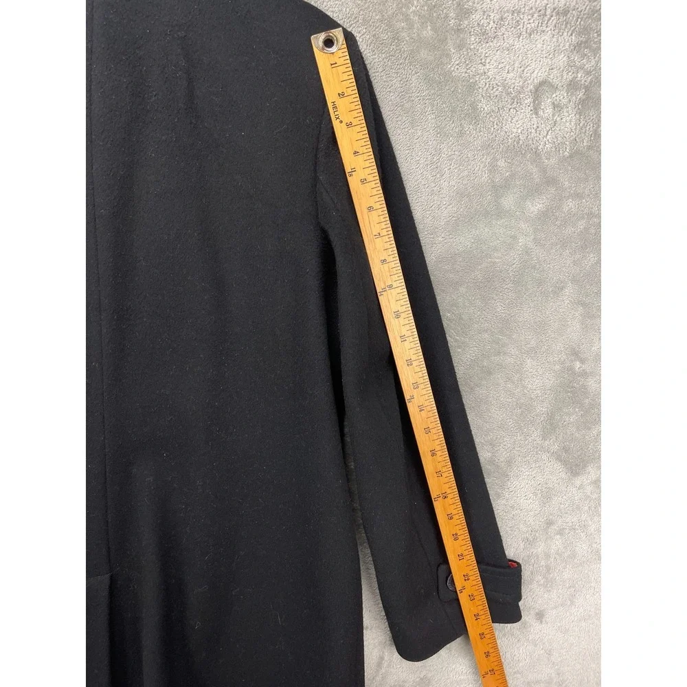 Michael by Michael Kors Women's Trench Coat 14 Black 100% Wool‎ Lined Pockets